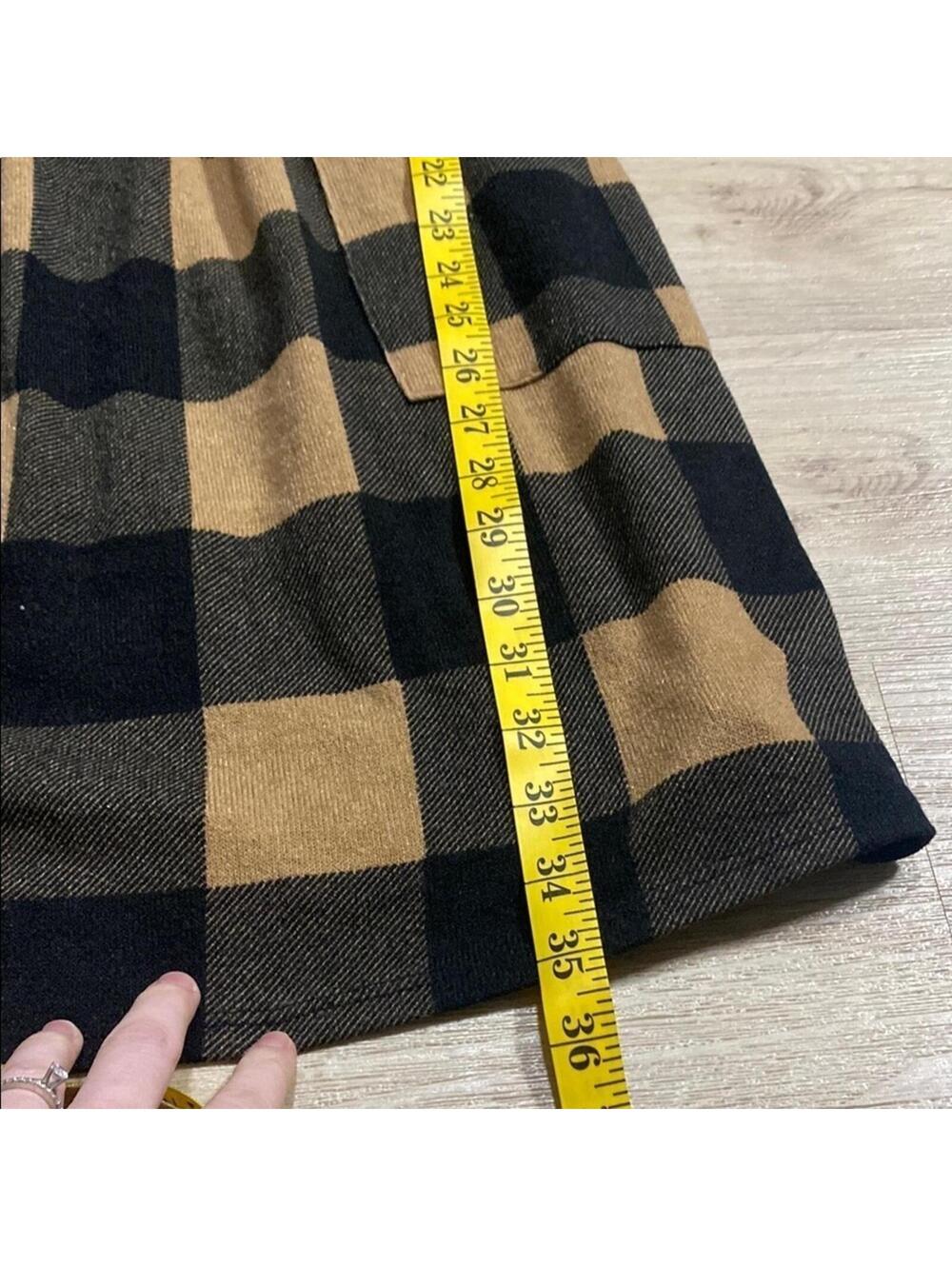 Gilli Black and Tan Plaid Long Sleeve Dress - Picture 13 of 15